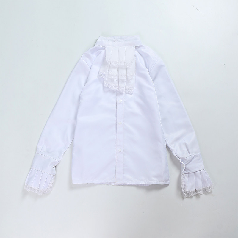 男女同款欧式蕾丝花边袖口白色衬儿童演出服