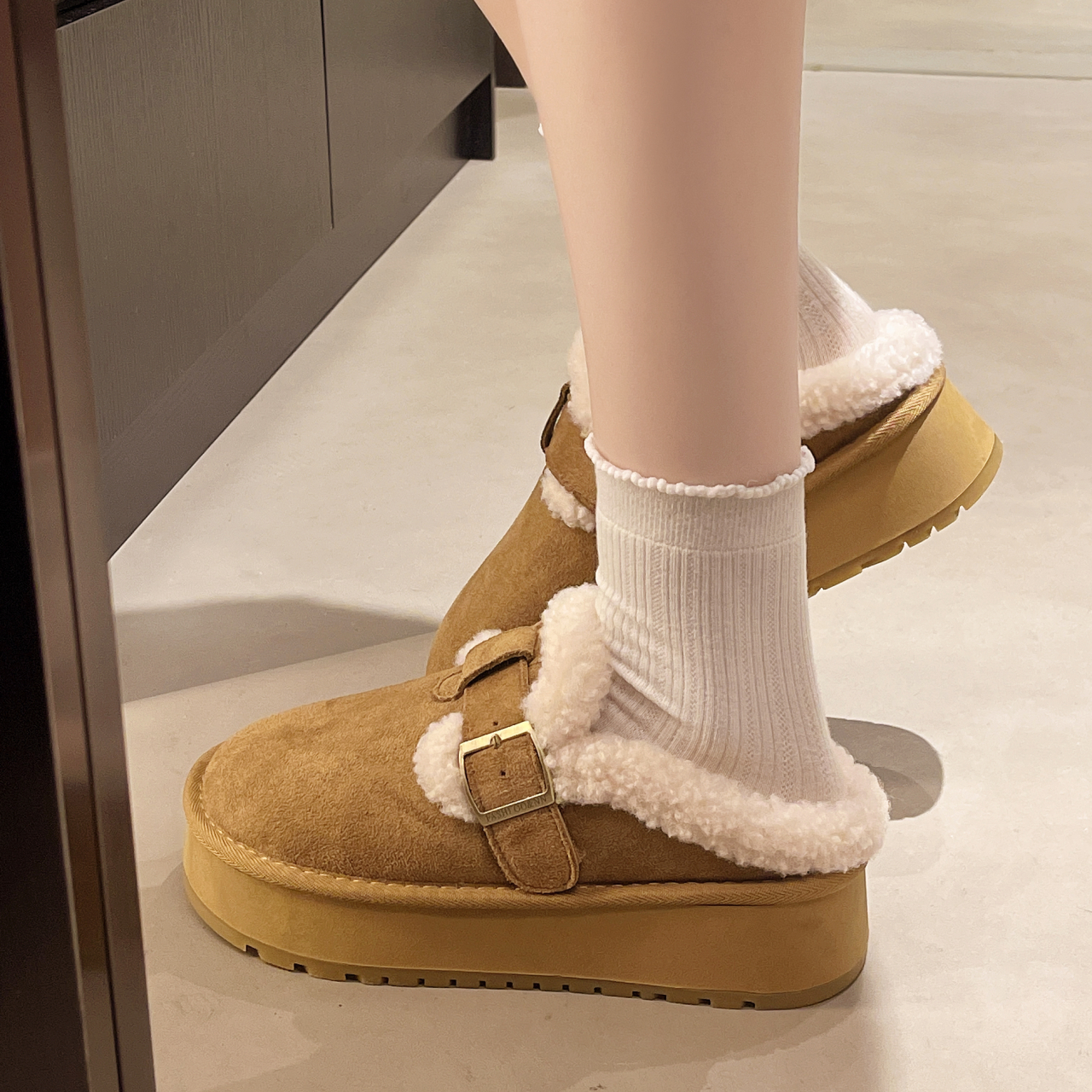 {专柜正品}冬季一脚蹬勃肯女鞋