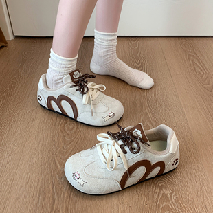 厚底加绒德训鞋女秋冬季小众板鞋2025年新款休闲运动爆款阿甘鞋子