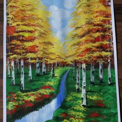 彩铅风景画油画代画手绘水粉色彩静物手绘素描丙烯代画水彩画定制