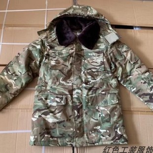 冬季迷彩大衣全地形棉大衣加厚保暖抗风内胆毛领地勤冷库大衣5斤