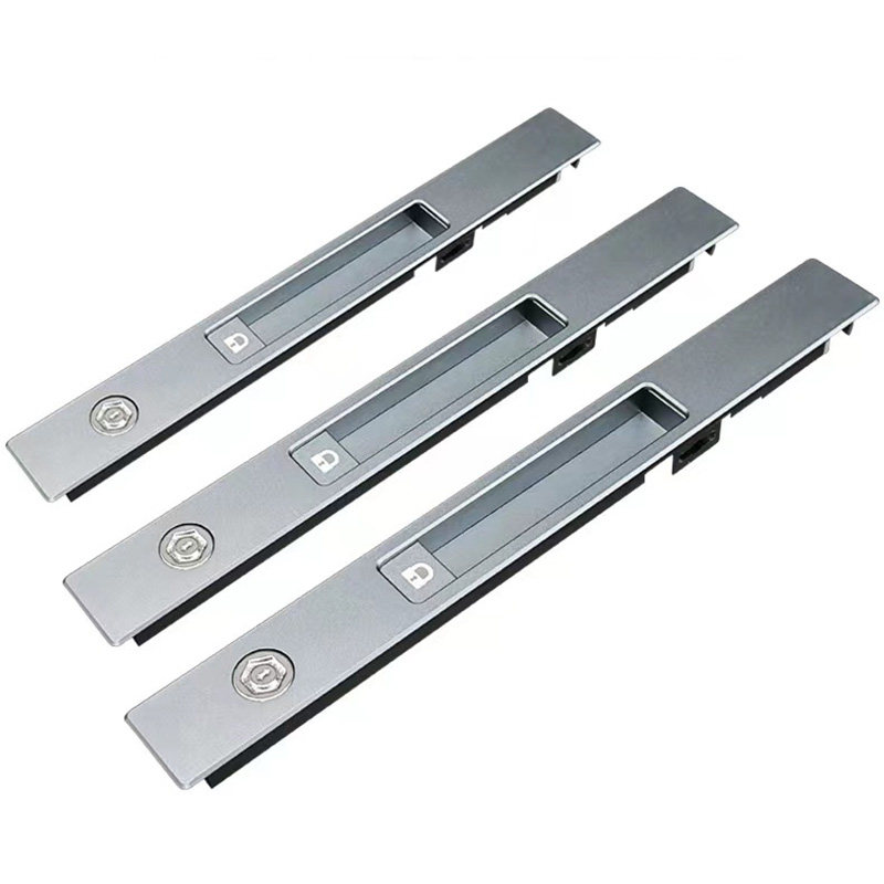 铝合金重型推拉门碰锁断桥铝平移门窗条形锁带钥匙一字锁自动上锁