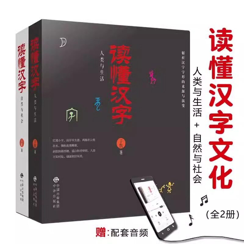 正版】读懂汉字：人类与生活+自然与社会全2册中国历史文化史文明史有关的汉字文化读物 解析汉字的来源与演变 读懂汉字的前生今世