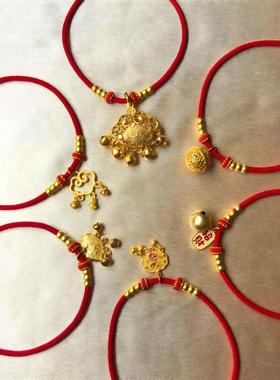 猫咪长命锁磁吸防卡死窒息猫铃铛猫项圈狗狗铃铛小狗小猫红绳饰品