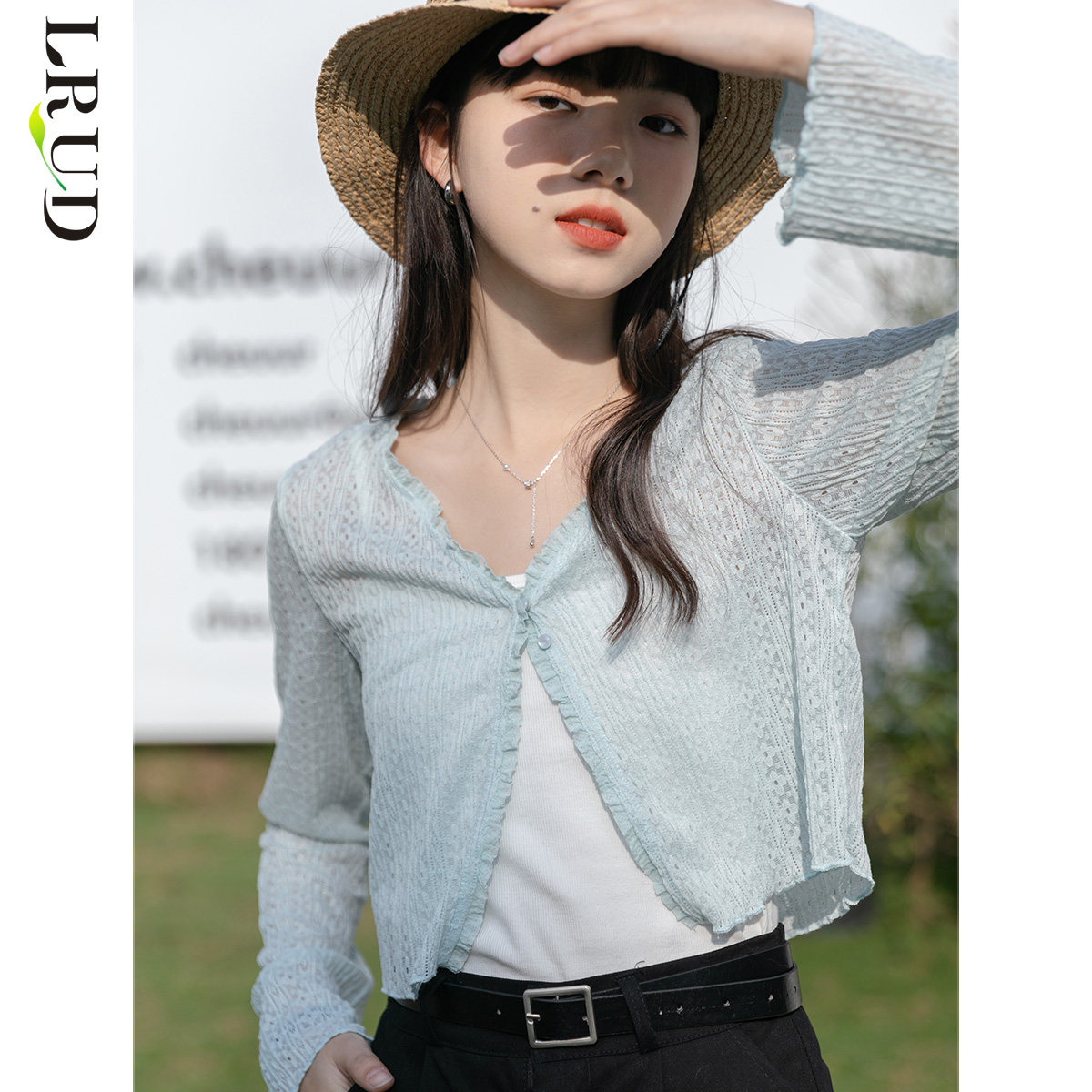 LRUD针织开衫外套女春装2022年新款夏天外搭薄款短款上衣洋气罩衫