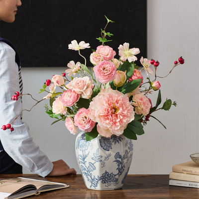 掬涵牡丹仿真花室内假花装饰摆件