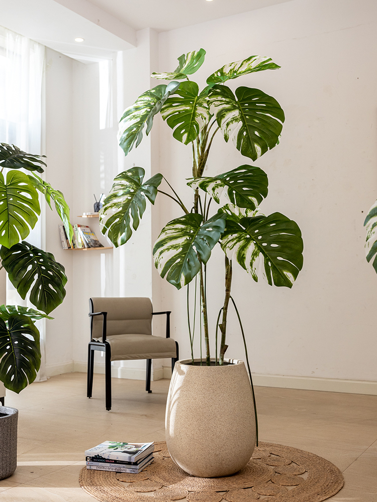 掬涵仿真绿植龟背竹假树大型植物室内客厅造景景观仿生落地盆栽