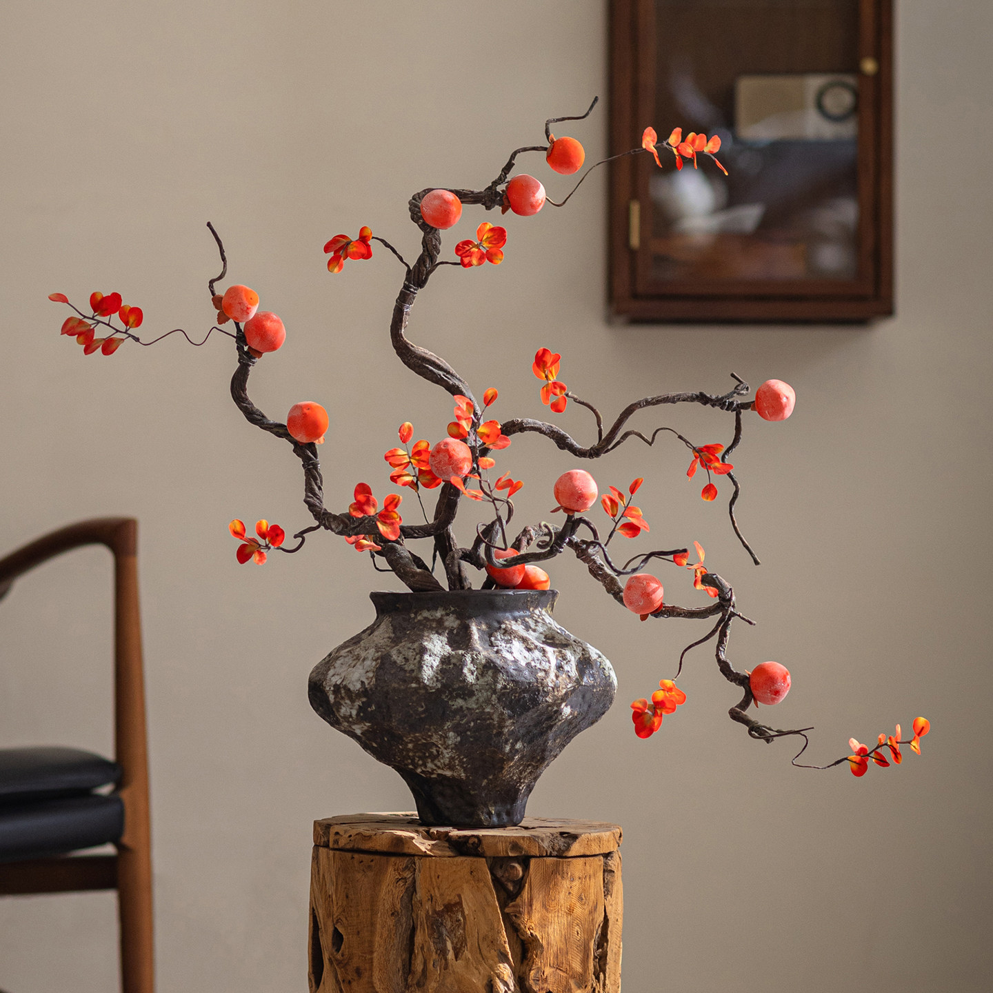 枯枝柿子仿真花柿柿如意假花摆设干花花艺摆件仿生花插花装饰品,家居饰品,仿真花/假花,淘宝优惠券,粉丝福利购,淘宝优惠卷