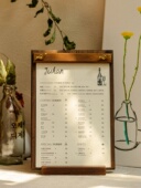 Juhan北欧黑胡桃实木菜单胶合板展台价格展示板餐桌订单价格清单