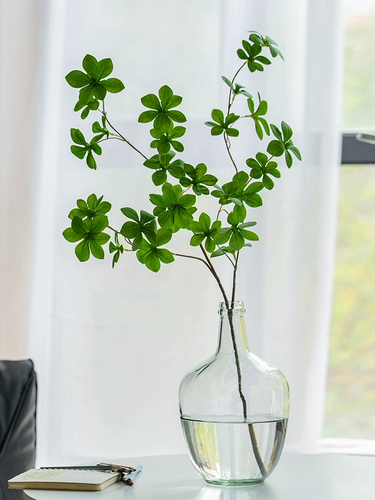 Симуляция зеленого растения лошадь пьяные деревянные висящие часы псевдо -платтные гостиные цветочные стол