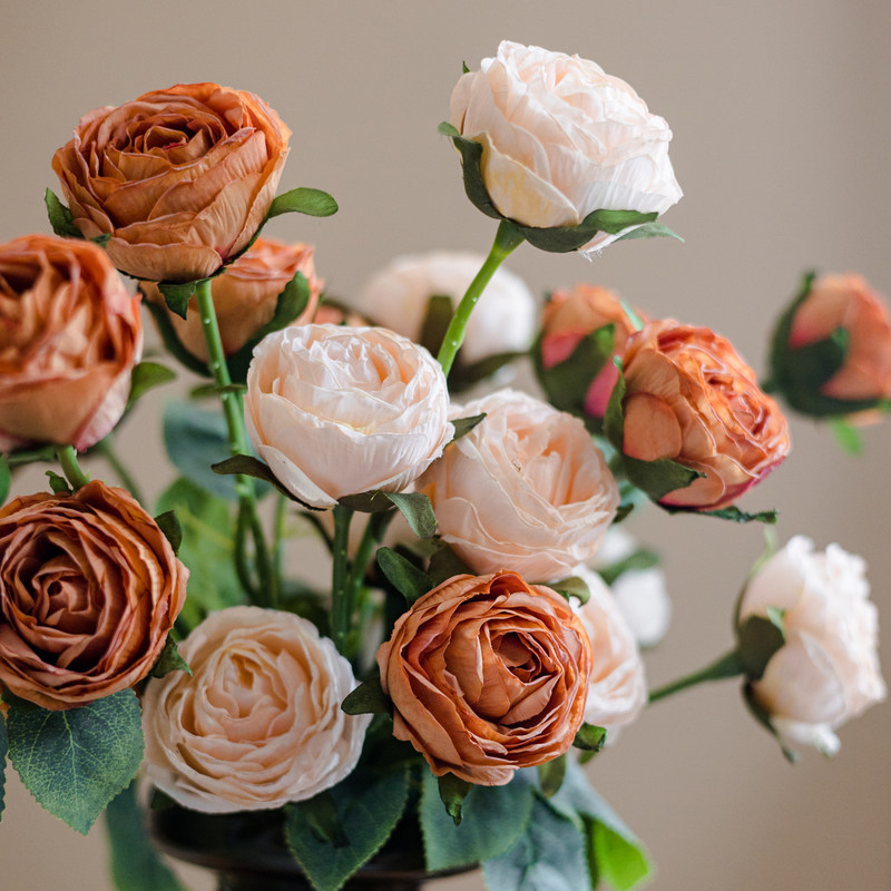 【掬涵】仿真花保加利亚玫瑰客厅装饰摆设餐桌摆干花假花插花摆件,家居饰品,仿真花/假花,淘宝优惠券,粉丝福利购,淘宝优惠卷