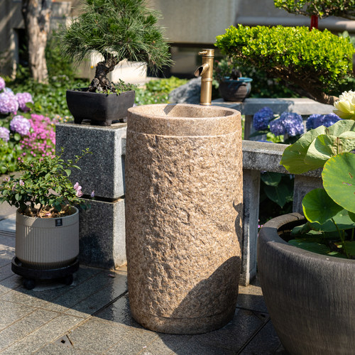 掬涵彷石洗手盆户外一体洗菜盆中式民宿水池庭院自建房别墅立柱盆