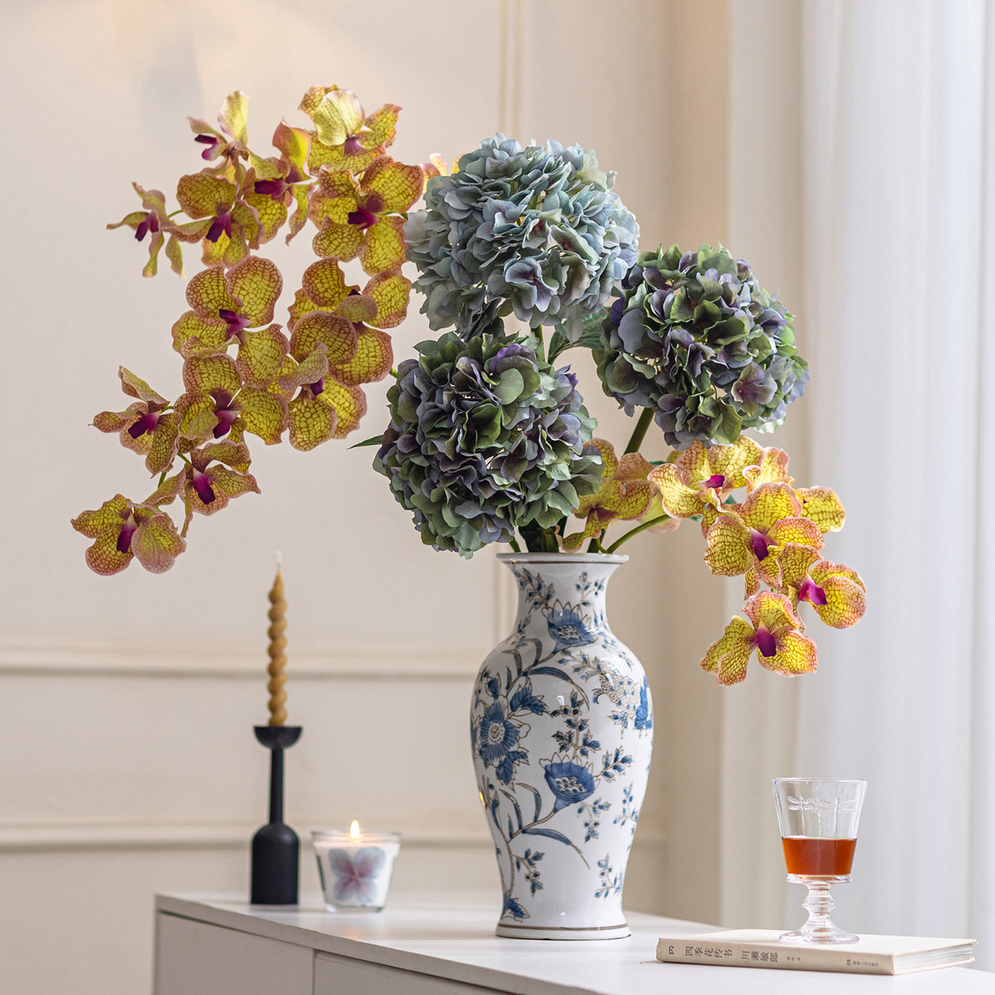 绣球蝴蝶兰仿真软塑工艺保湿手感