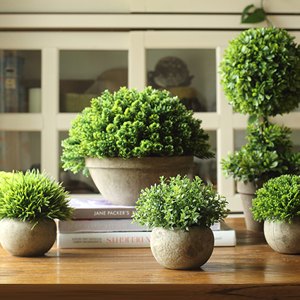 掬涵仿真绿植盆栽小型假花草球摆件客厅餐桌装饰造景盆花桌面摆设 家居饰品 仿真植物盆景 原图主图