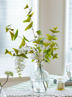 掬涵仿真绿植飞机草枝叶花艺摆件高枝植物插花客厅摆设装饰饰品