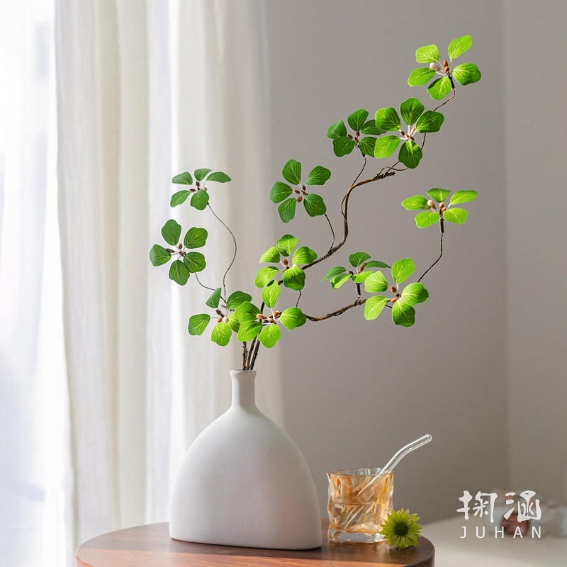 掬涵高档仿真心愿叶藤蔓桌面装饰