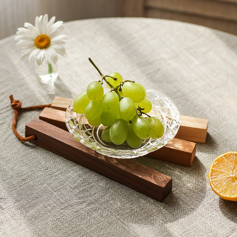 掬涵实木餐桌隔热垫木质日式碗盘