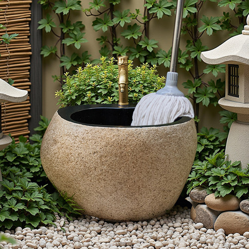 户外仿石拖把池庭院洗手池花园