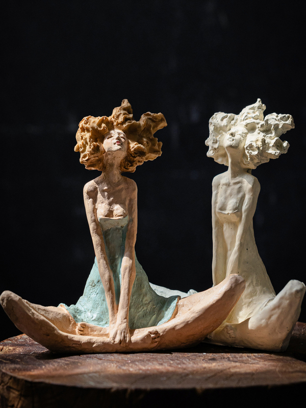 掬涵创意覆古少女摆件轻奢可爱客厅桌面人物摆设小众家居装饰品