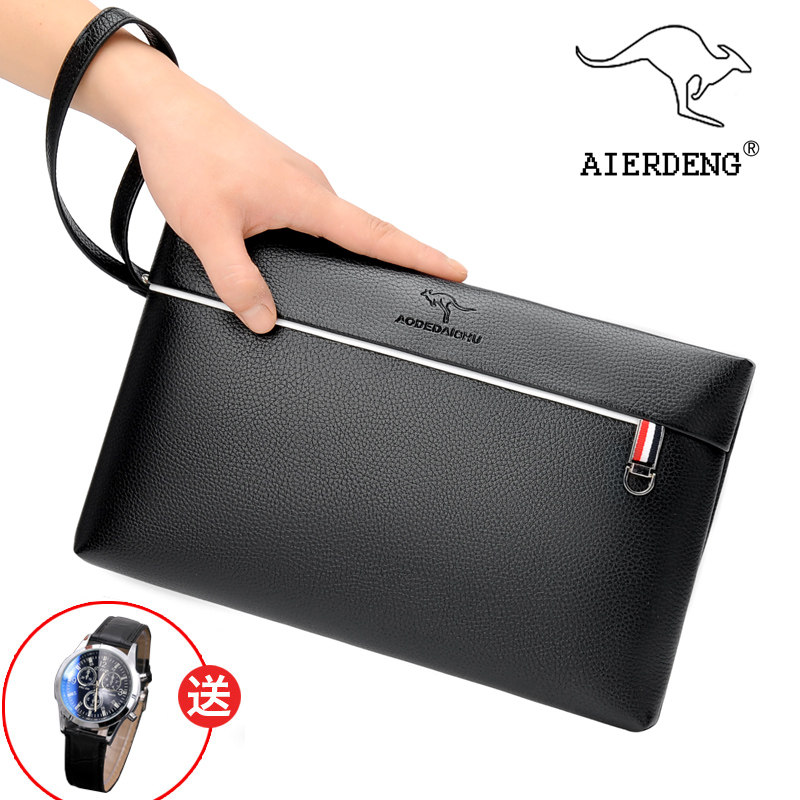 新款手包男2019新款潮流大容量时尚休闲软皮手拿包男士夹包信封包