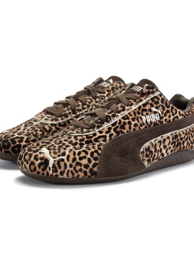 PUMA彪马Speedcat Wild Wns 女子复古赛车风豹纹薄底休闲鞋406690