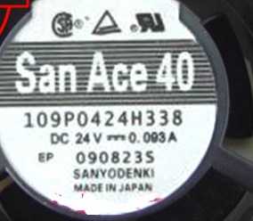109P0424H338 24V 0.093A 三洋SANYO 40*40*28 轴流散热风扇
