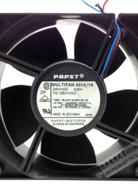 德国PAPST 12038 12CM 变频器风扇 24V 4.5W 4214/19 三线测速