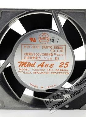Sanyo/三洋 9025 9cm交流风扇 200V 11W 铝壳 耐高温风扇 109S492