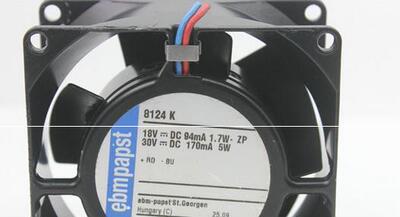 正品德国PAPST TYP8124K 24V 5W 8CM 8038 全金属耐高温散热风扇