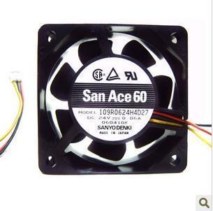 0.06A 6厘米6cm24V工控变频器风扇 109R0624H4D27 6025 三洋