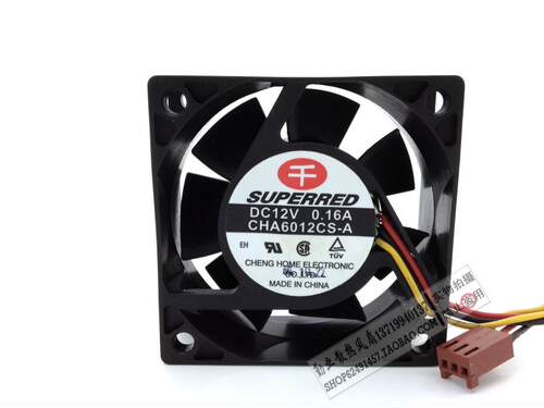 千红SUPERRED 6025双滚珠 6厘米机箱风扇12V 0.16A CHA6012CS-A