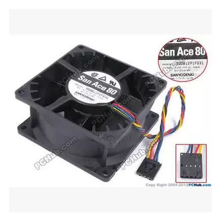 Sanyo/三洋 9G0812P1F031 12V 0.58A 8038 8CM 4线服务器风扇