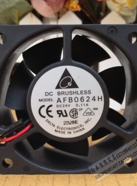 Delta/台达 AFB0624H 24V 0.11A 6025 变频器风扇 2线 6cm风扇
