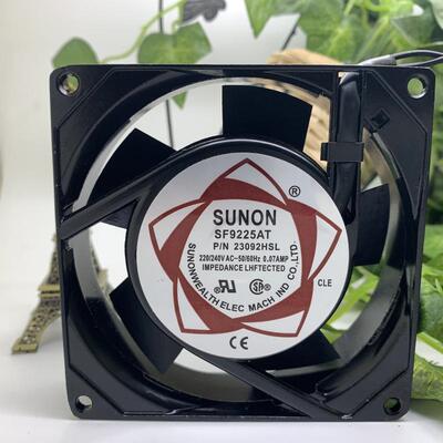 厂家直销双滚珠9cm散热风扇220v 9225轴流风机 SF9225AT 2092HBL