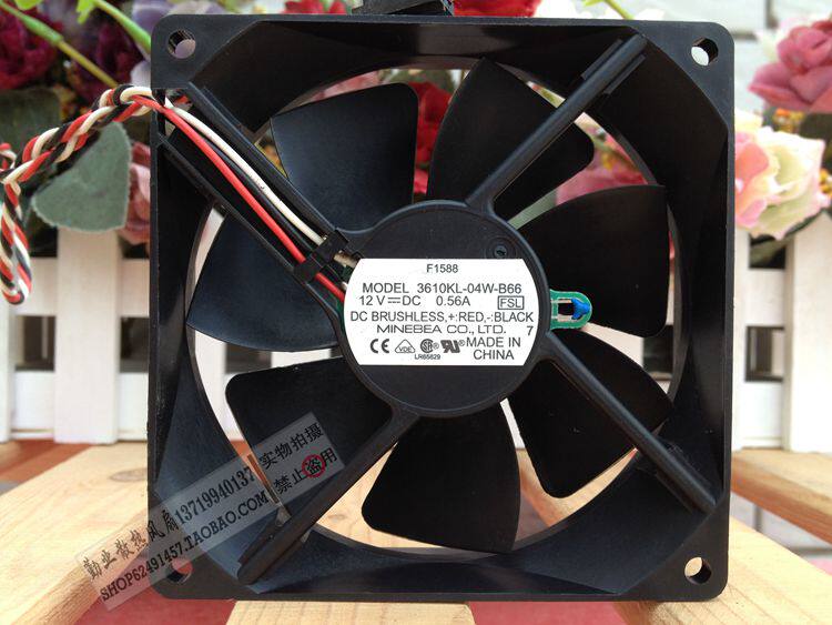 原装 NMB 3610KL-04W-B66 12V 0.56A 9CM 9025 3线 散热 风扇