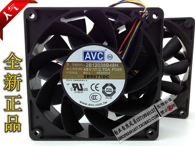 全新原装AVC 2B12038B48H 12CM 12038 48V 0.70A 4线调速PWM风扇