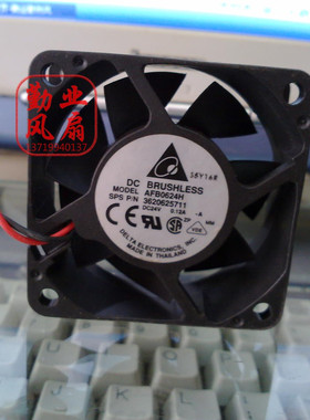 台达DELTA 6厘米6CM变频器风扇 6025 24V 0.12A AFB0624H 双滚珠