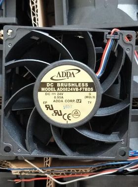 全新原装ADDA 8038 24V 0.95A AD0824VB-F7BDS 散热风扇4线8厘米