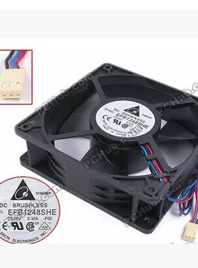 台达12厘米 EFB1248SHE-F00 48V 0.30A 12038 3叶报警 散热风扇