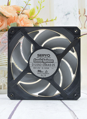 SERVO D1225C12B6AS-25 12V 0.123A 12025 12cm 主板 超静音 风扇