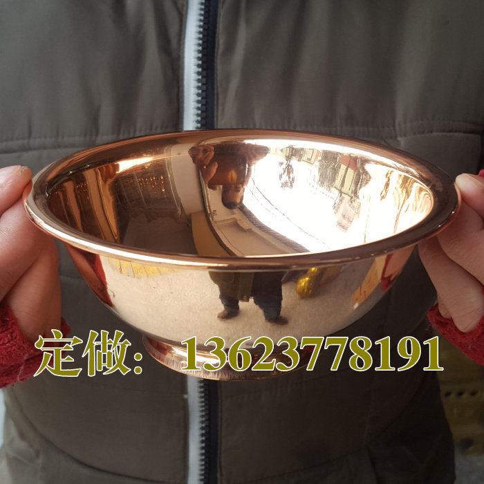 铜餐具 紫铜碗 大号铜饭碗 汤碗 敬水杯 补铜碗 铜制品家居用品