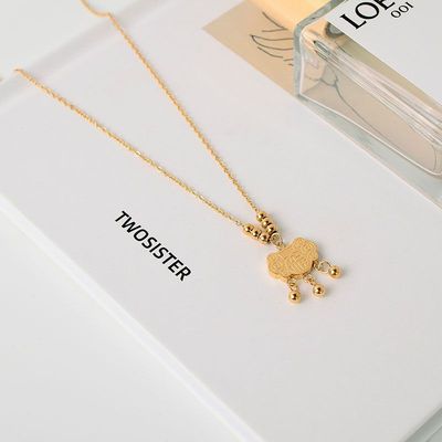 钛钢项链 长命锁平安锁项链女百搭福字锁骨链时尚轻奢不掉色饰品