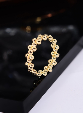 钛钢戒指 韩国米珠闭口高级感戒指女简约冷淡风小众设计感食指戒