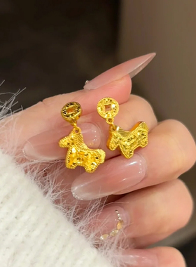 铜合金耳饰 爆闪吸睛碎碎冰马耳钉女马上有钱小马耳扣耳饰送礼