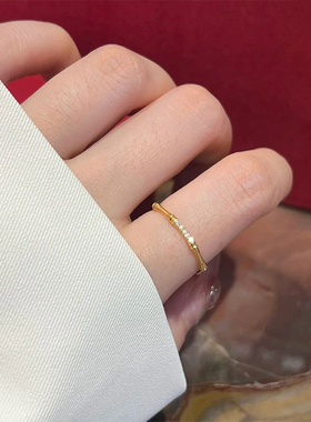 钛钢戒指 节节高升百搭竹节戒指女简约光圈指环食指戒配饰不褪色