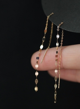 钛钢耳饰 百搭气质长款流苏耳线女脸显瘦素链耳链简约不褪色耳环