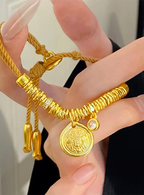 铜合金手链 扎基拉姆盘缠手链女手工编绳新中式高级感轻奢手饰品