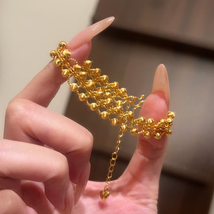 铜合金手链 爆闪蕾丝满天星蹦迪珠手链女高级感精致手环素款配饰