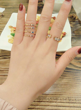 日韩版戒指女款钛钢镀玫瑰金个性