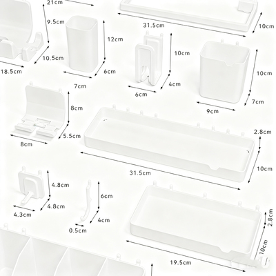洞洞板置物架配件16mm 挂钩配件 圆孔洞洞板置物架收纳盒小盛具
